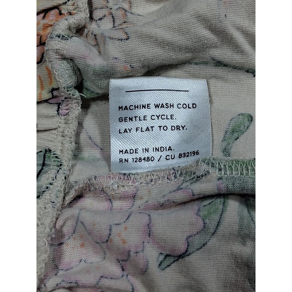 Pact Staycation Sleep Pants Womens XL Organic Cotton Floral Hummingbird Wide Leg - Picture 6 of 8